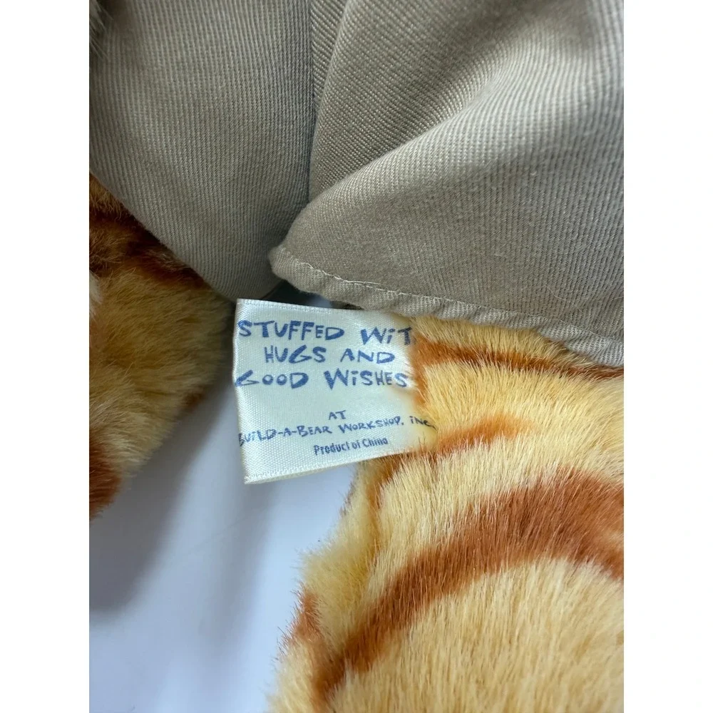 Build-A-Bear Orange Tabby Cat Plush Golfer Outfit Maroon Sweater Khaki Shorts